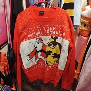 FRIENDS Holiday Armadillo Red Sweater
